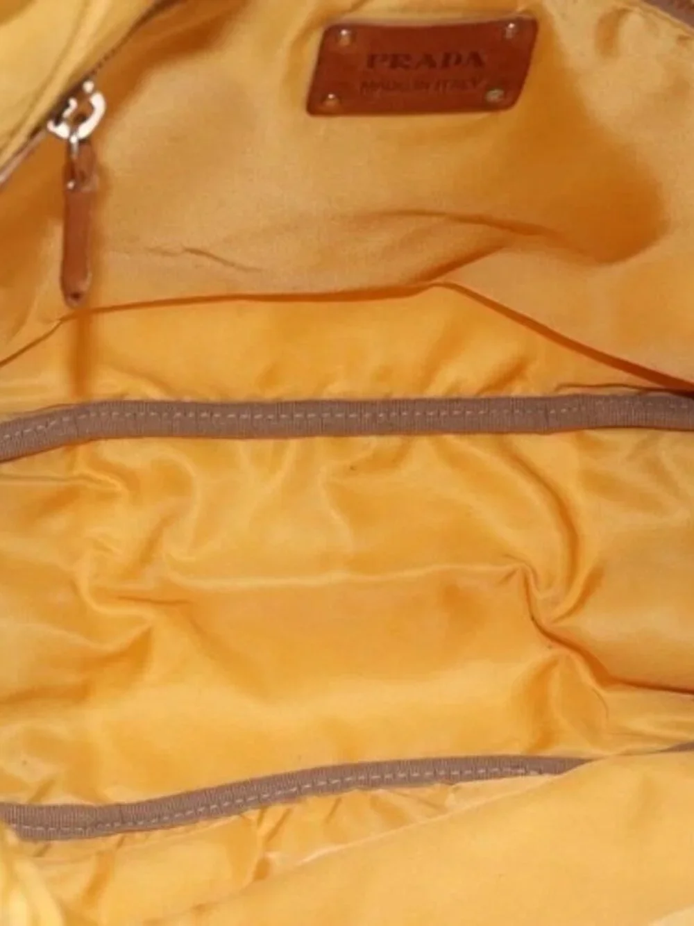 PRADA Tote Bag Nylon Yellow Silver Auth 166759 - Picture 9 of 16